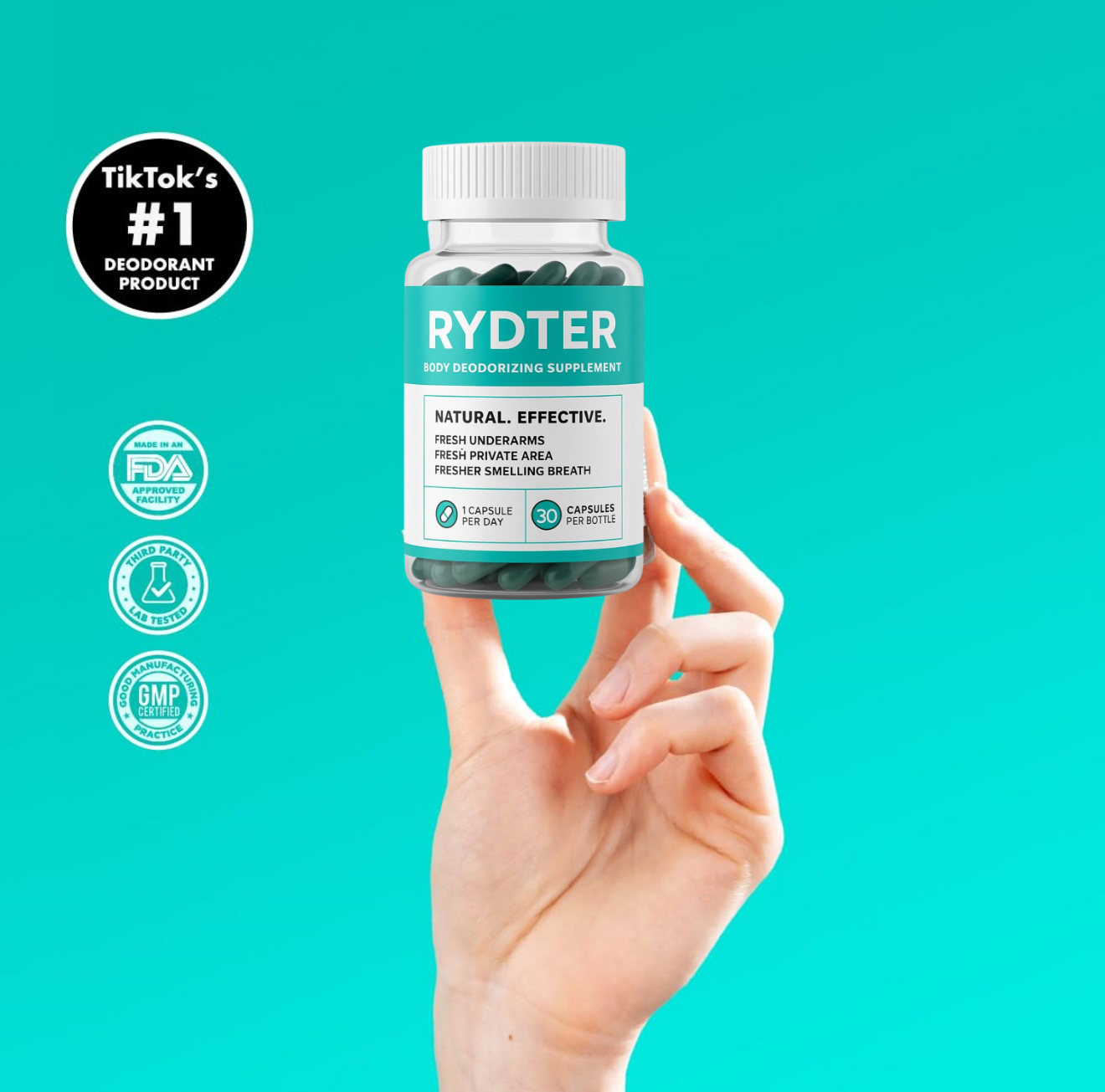 DEOS Internal Deodorant Supplement – Full Body Deodorizer for Gut Health, Skin Health, Detox & Digestion Support – Natural Odor Control Chlorophyll Pills for Head-to-Toe Freshness | 30 Capsules
